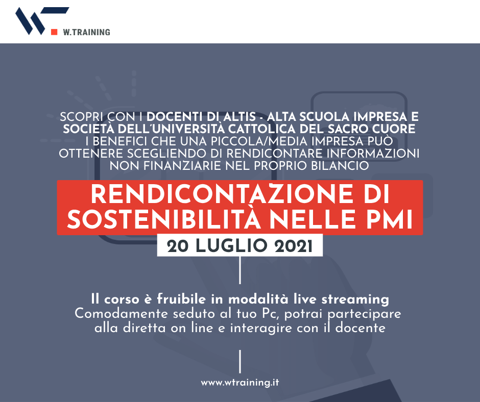 RENDICONTAZIONE DI SOSTENIBILITÀ NELLE PMI W Training